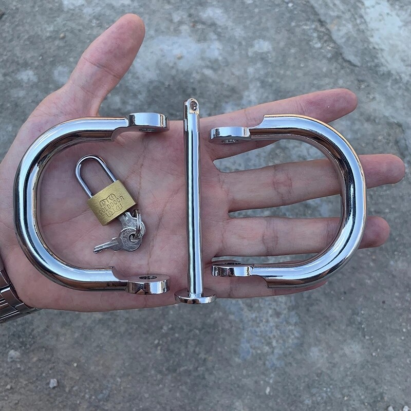 Bondage Stainless Steel Handcuffs Wrist Ankle Cuffs Slave Lockable Shackles Toys