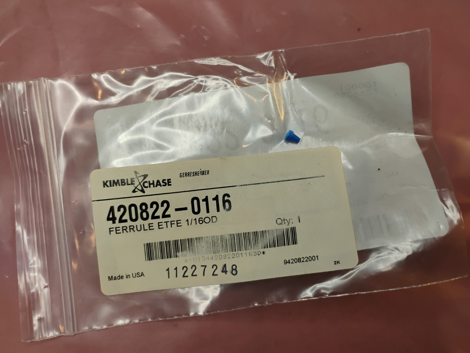 Kimble Chase 420822-0116 Ferrule ETFE 1/16OD - Fast Ship