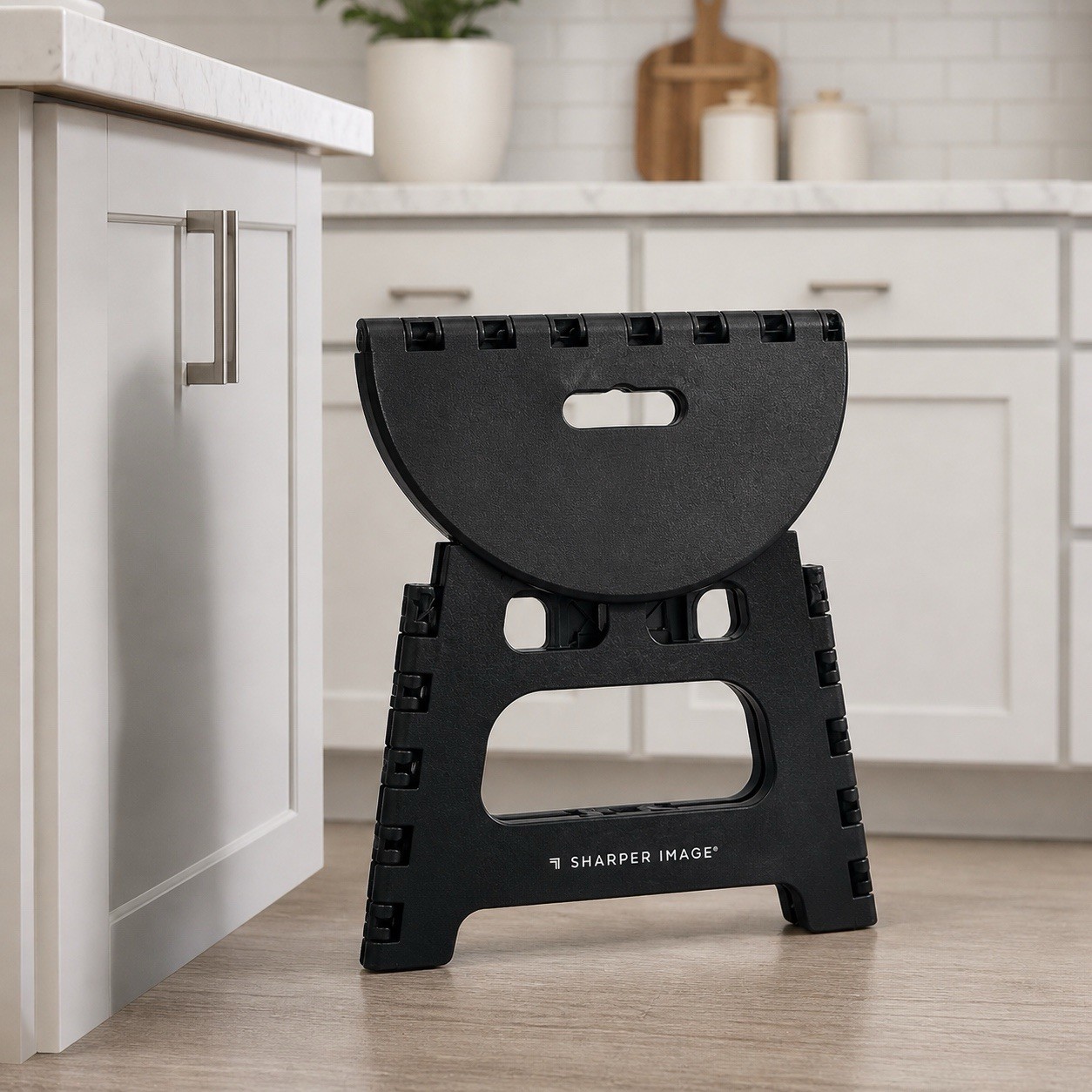 Sharper Image Foldable Step Stool Black NWT
