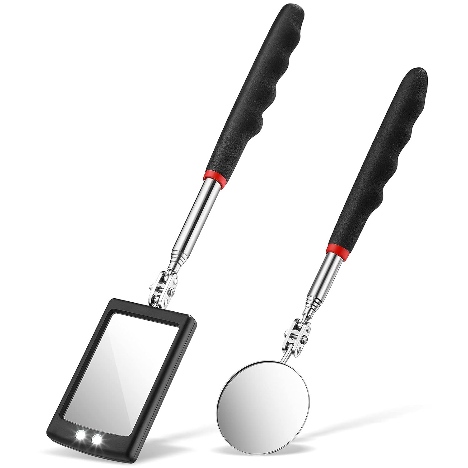 Frienda 2 Pieces Lighted Telescoping Inspection Mirror Flexible Retractable...