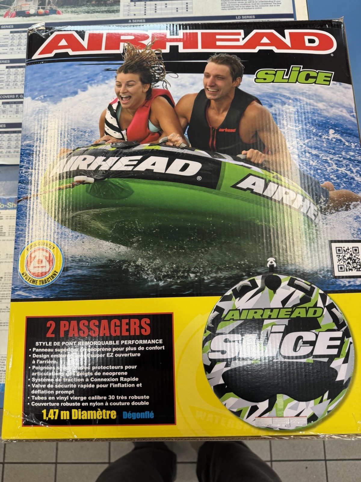 Airhead AHSSL-22 Slice 2 Person Inflatable Towable Tube - Green