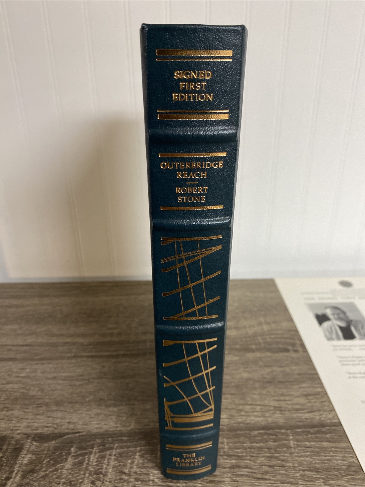 SIGNED FIRST EDITION Leather - Outerbridge Reach Robert Stone FRANKLIN LIBRARY