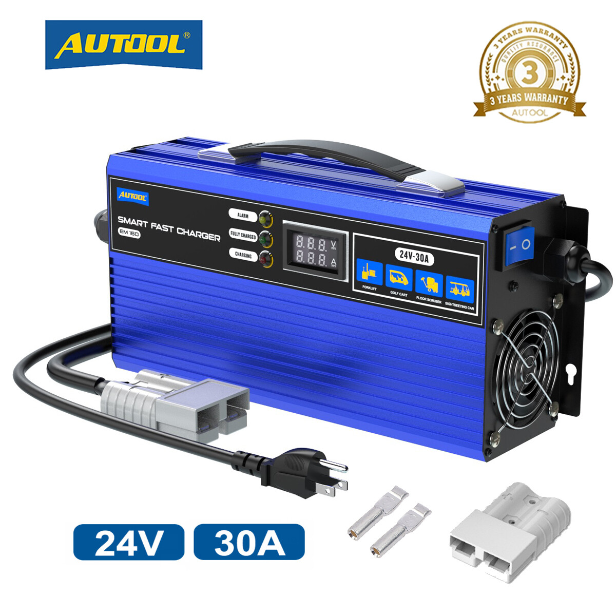 24V Golf Cart Battery Charger Fully-Automatic Smart Charger Forklift Golf Cart