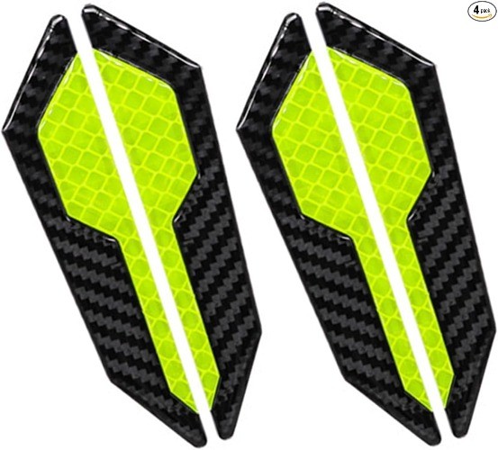 4 PCS Car Door Edge Guard Stickers, Universal Reflective Anti-Col Color: Green