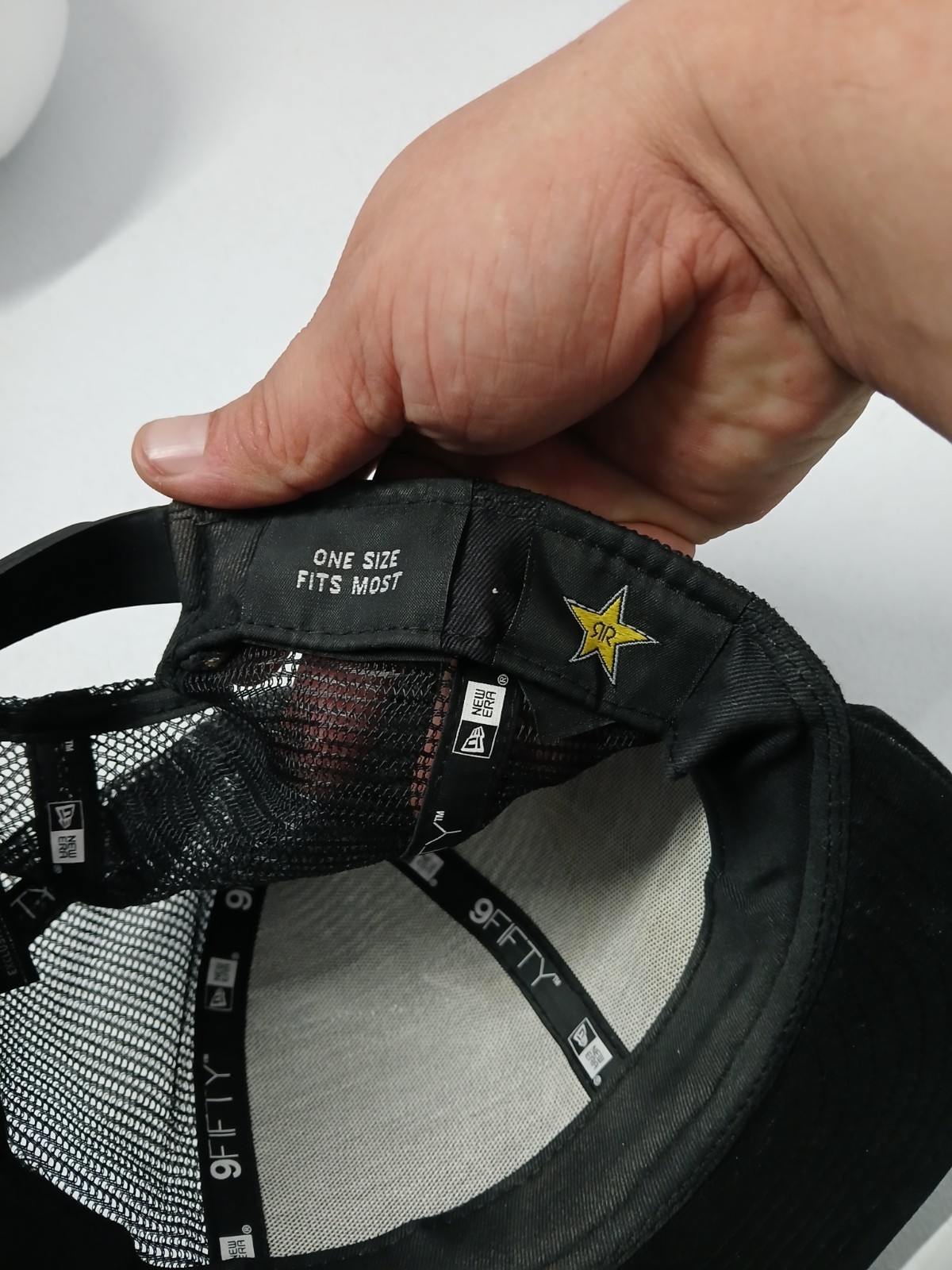 Rockstar Energy Snapback Trucker Hat One Size Fits Most Black w Yellow Star