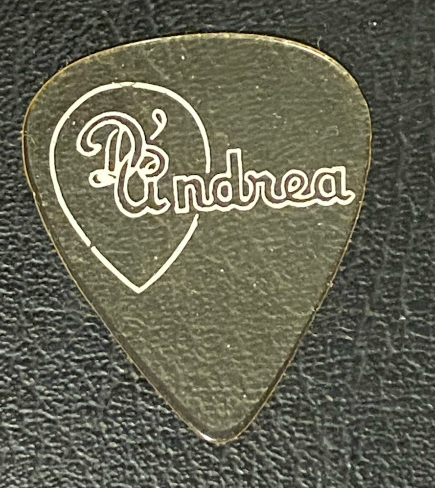 Vintage Guitar Pick-D’Andrea-1950’s Clear 351 w/Double Piping D’Andrea Logo-NOS