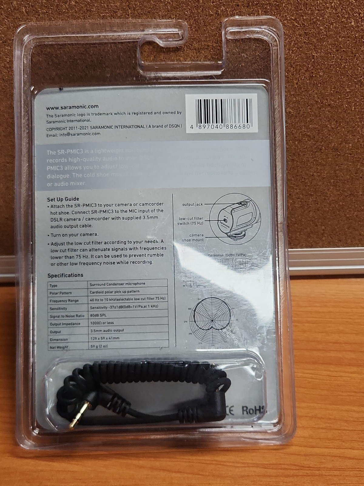 Unidirectional Condenser Microphone | Saramonic SR-PMIC1 (NEW SEALED)
