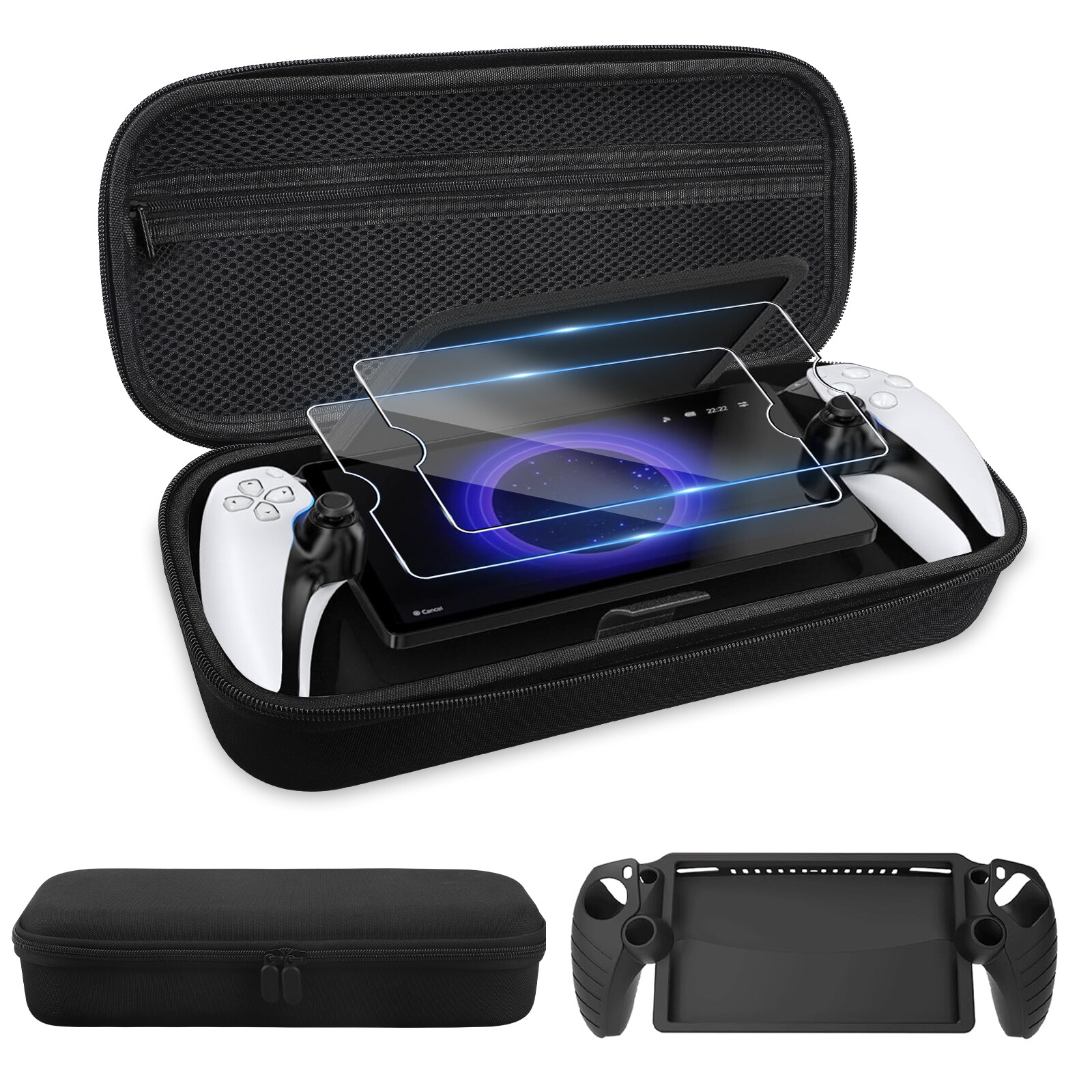 4 in 1 Accessories Set for Playstation Portal Remote Player Carrying Case Shell