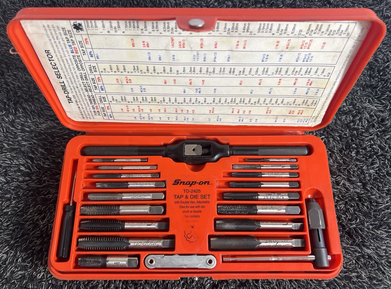 Snap-on 41pc TD24-25 Tap & Dye Set *Complete*