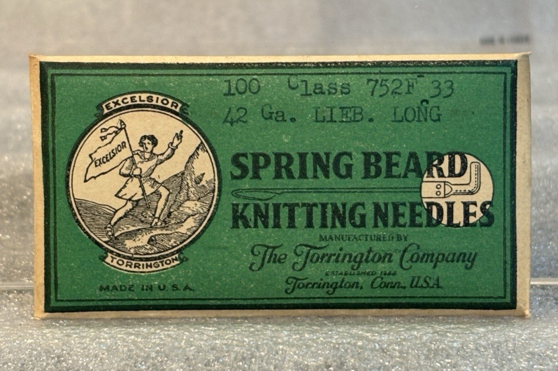 Torrington NOS 100 Spring Beard Knitting Needles 42Ga. Leib. Long Class 752FF33