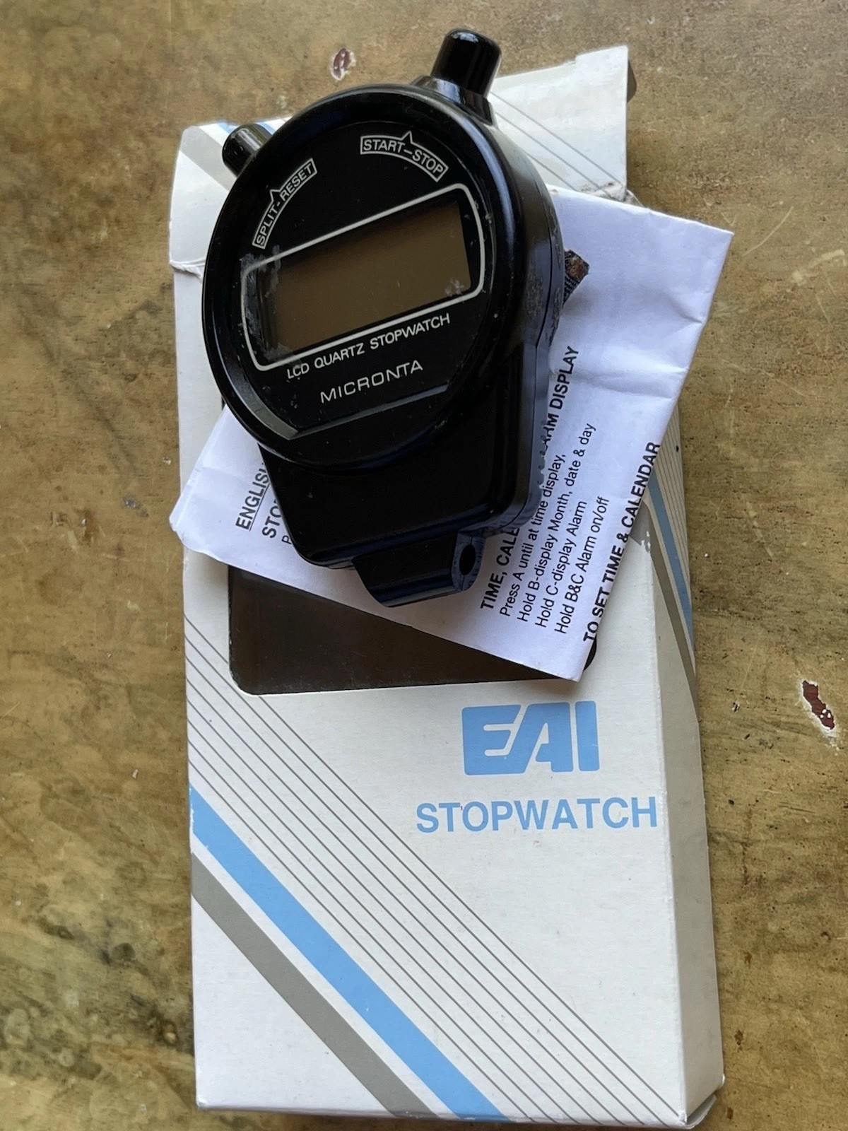 Vintage Micronta LCD Quartz Stopwatch Japan Made w/Box & Instructions – Works