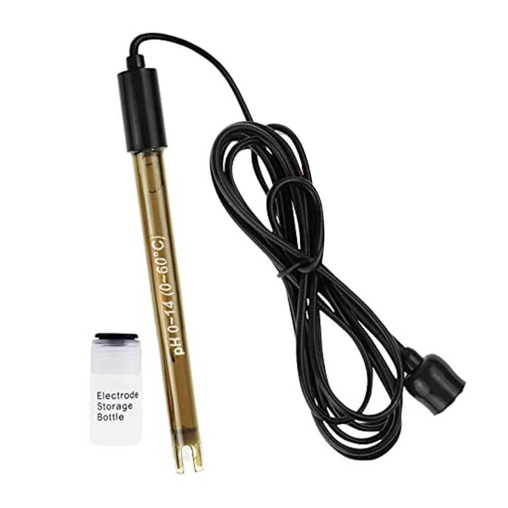 pH Sensor Replacement for PH Meters Featuring Glass Electrode and BNC Port