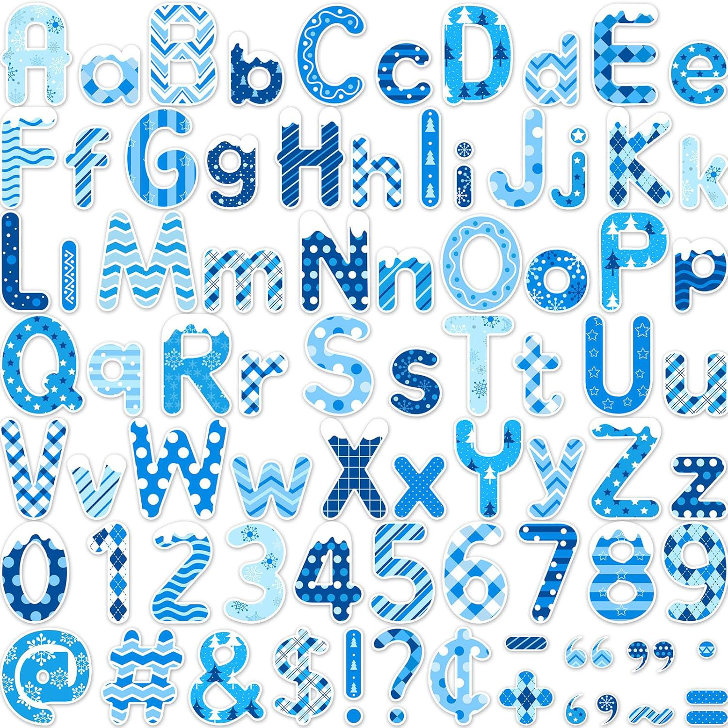 231 Pcs Winter Bulletin Board Cutouts Letters and Numbers for Christmas Decor