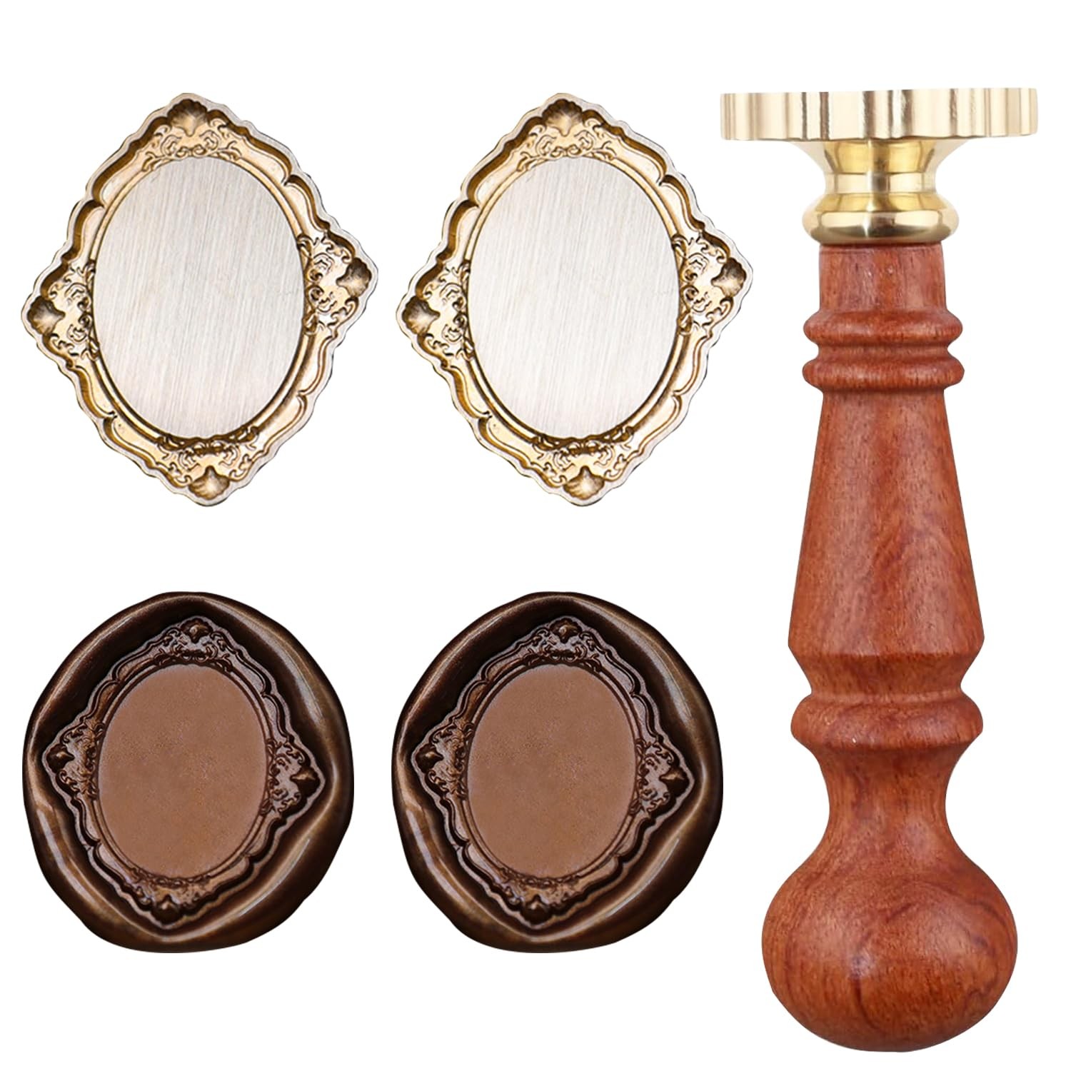 Frame Wax Seal Stamp Kit, 3D Embossed Relief Carving 4