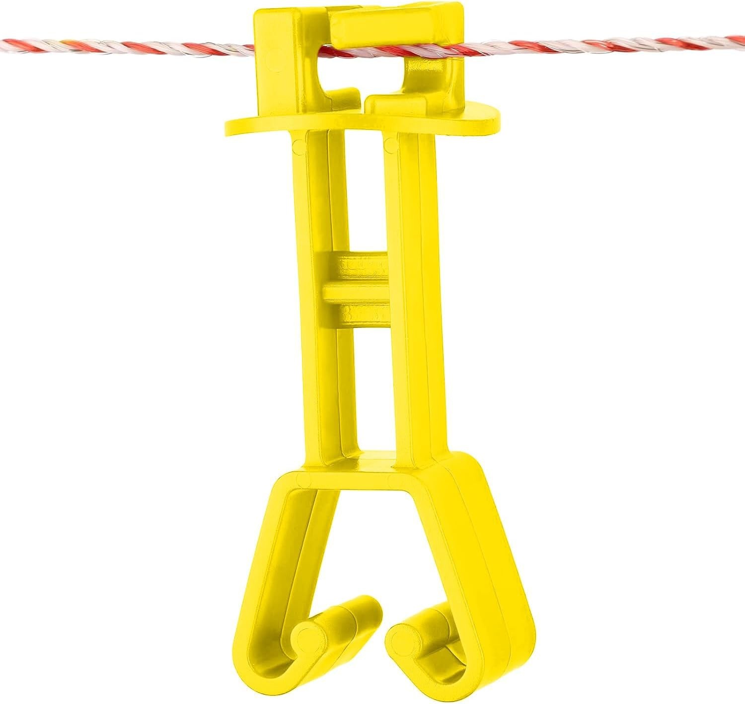 25-Pack Electric Fence Chain Link Extended Insulators, Yellow | Secure Offset...