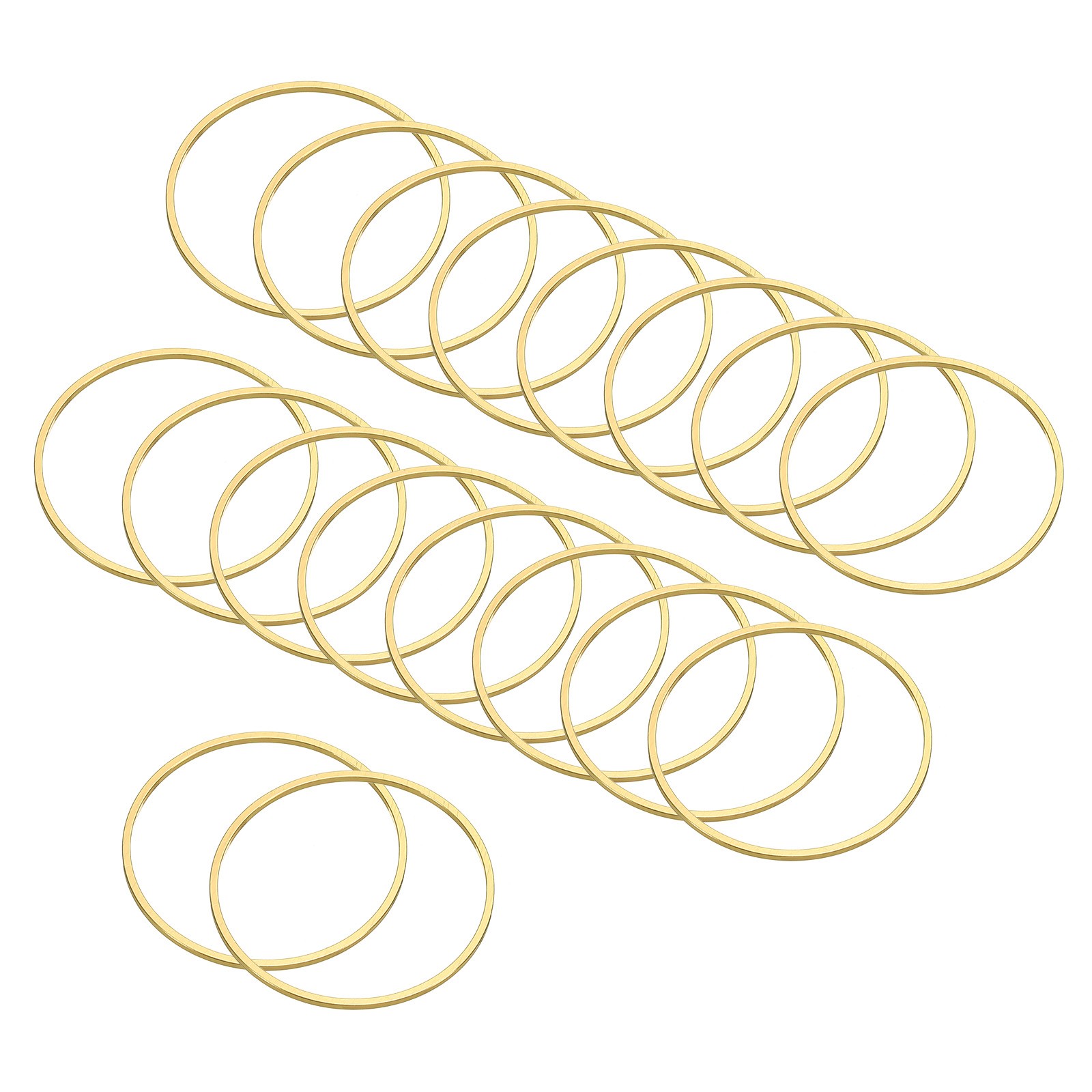 30pcs Earrings Beading Hoop 1.3" Dia Round Finding Ring Pendant Golden Tone