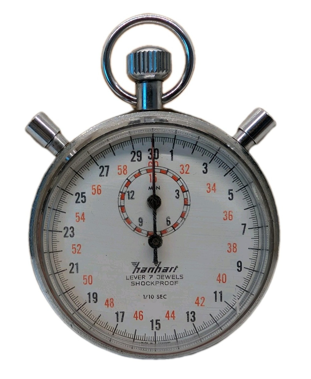 Hanhart 7 Jewel 1/10 Split Second Chronograph Stopwatch Shockproof Working