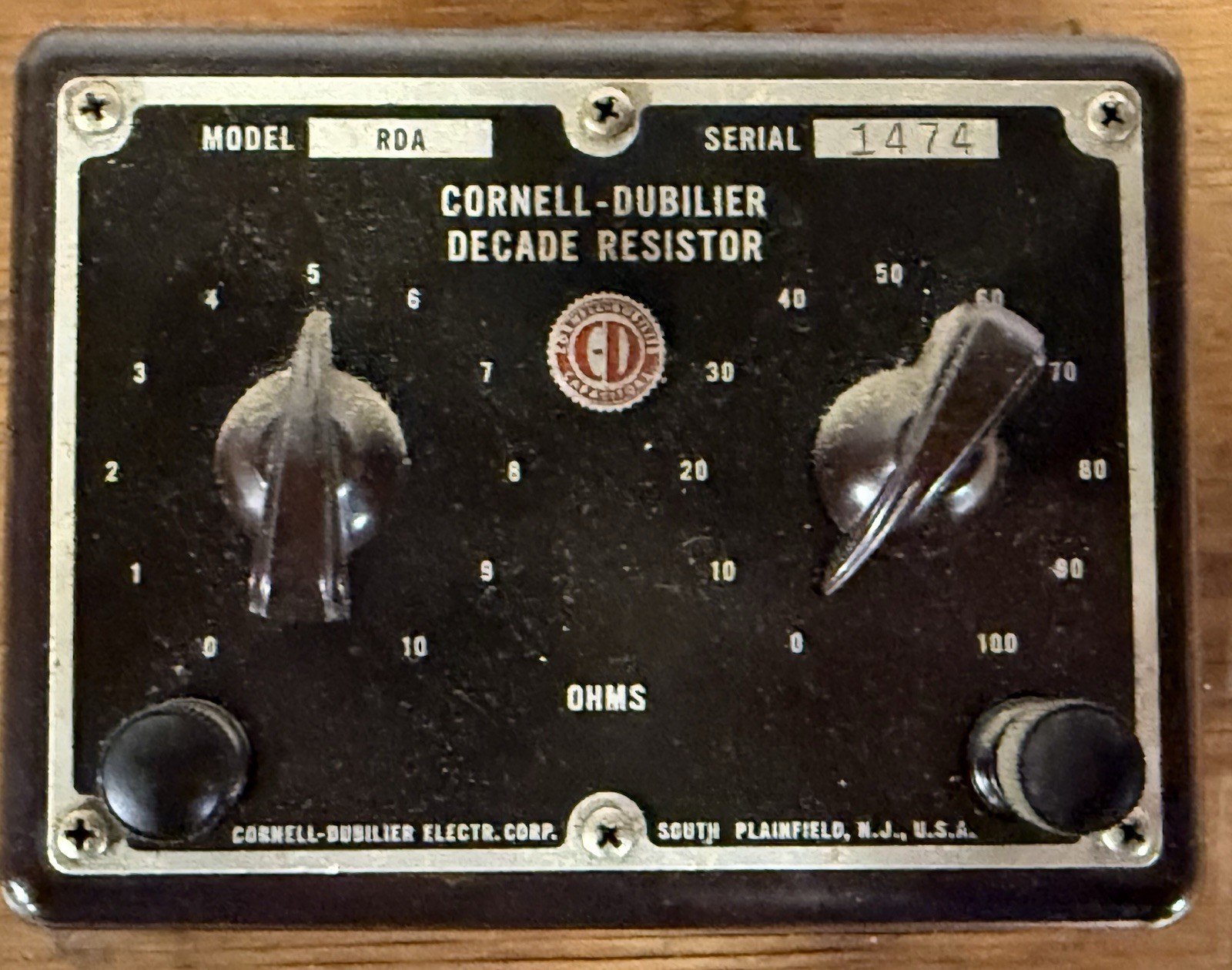 Vintage Cornell Dubilier Model RDA Decade Resistor Box UnTested Ham Radio Lab