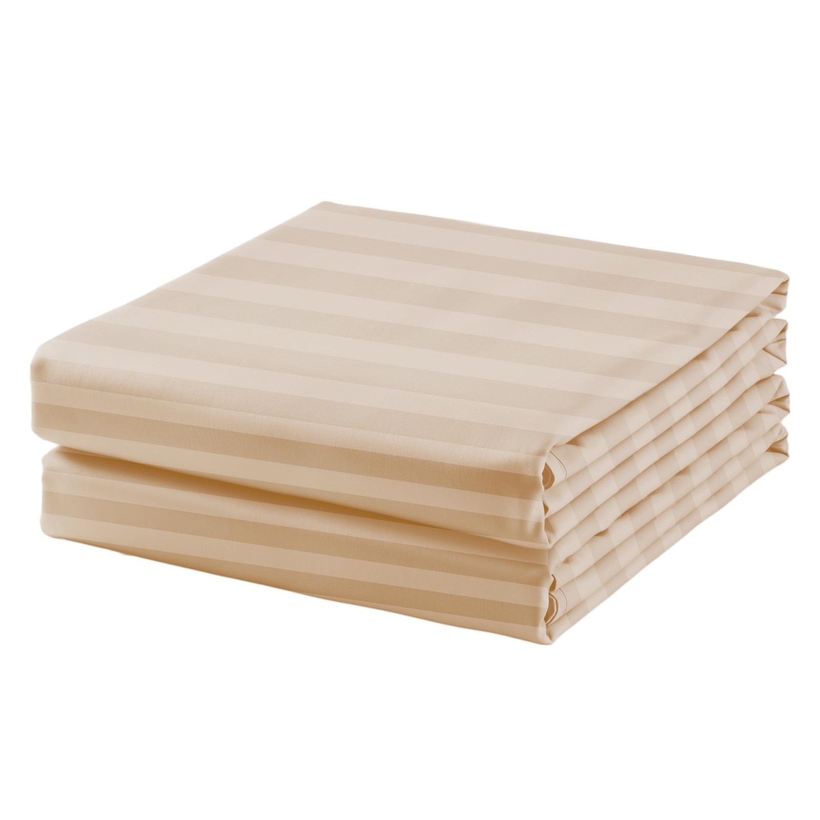 2-Pack TwinXL Flat Sheet 600 Thread Count Egyptian Cotton Striped-Deep Beige