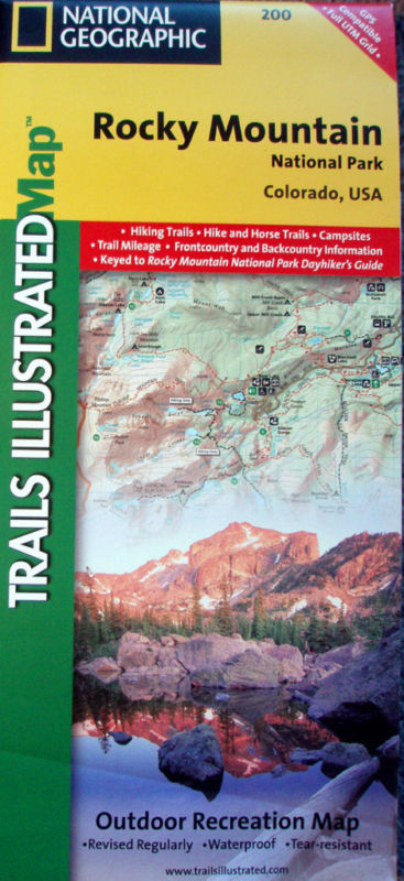NEW~MAP OF ROCKY MOUNTAIN Nat'l.Pk,CO~NatGeo Topo, Waterproof, GPS Compatable