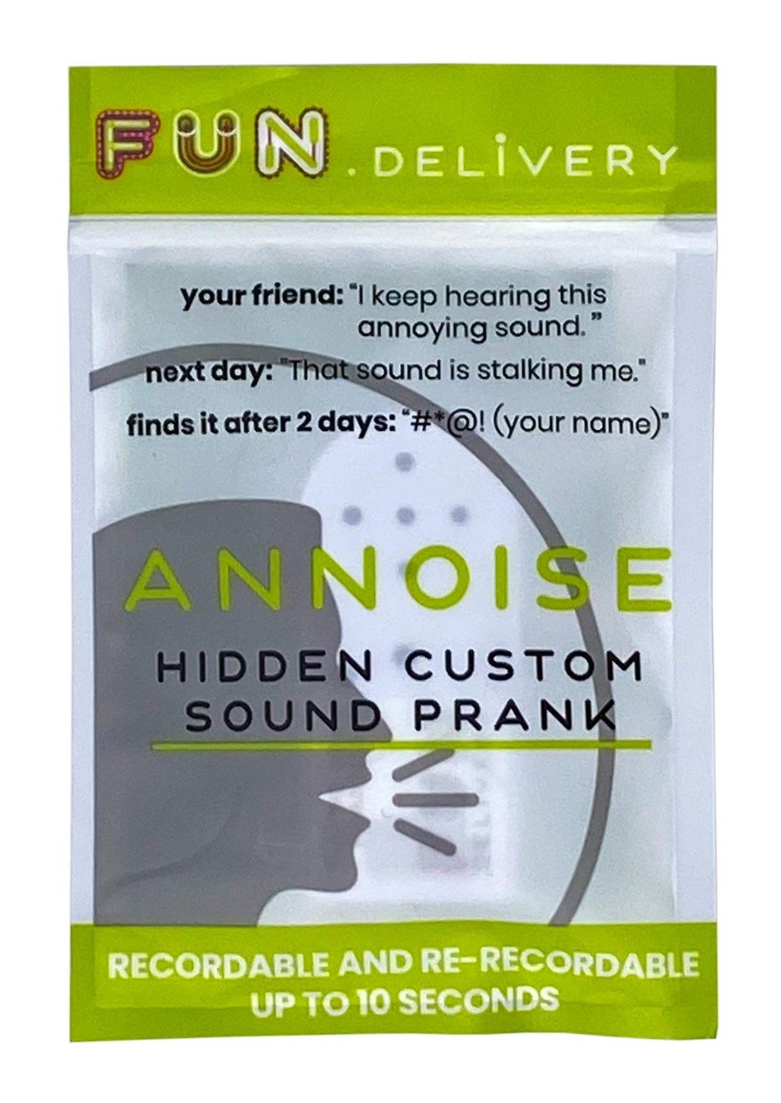 FUN delivery Annoise Hidden Recordable Prank Device for Custom Sounds – Progr...