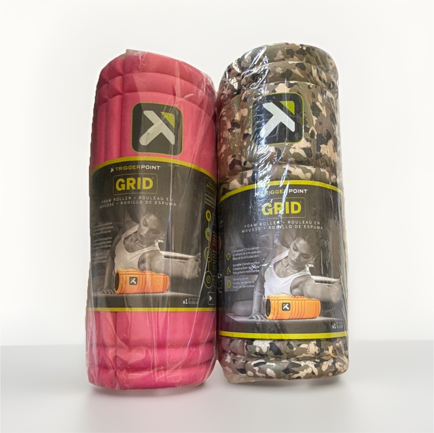 Trigger Point Performance GRID Massage Foam Roller Pink & Camouflage Colors