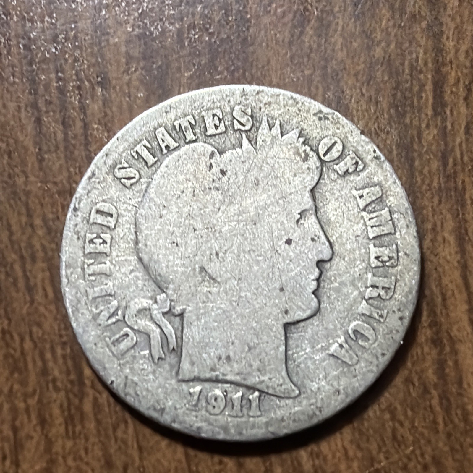 1911-D Barber Dime Good Actual Coin Good Additional To Collection