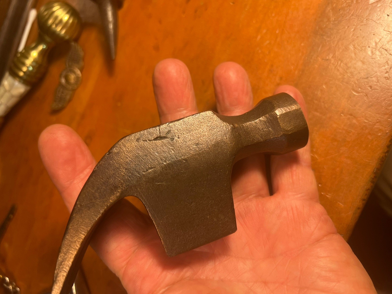 Vintage Non-Sparking Bronze Beryllium (?) Claw Hammer 16 oz. Marked "H 60 BE CU"