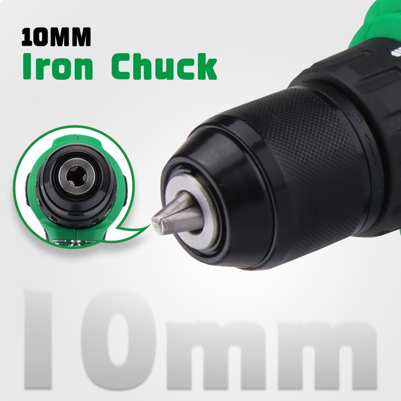Brushless 12V Cordless Drill Driver 18+1 Setting Variable Speed 2 Batteries Char