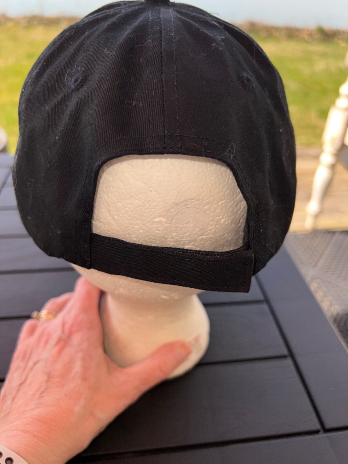 Cummins Black Hat with White C black Letters Hat Cap Hook Loop EUC Cummins.com