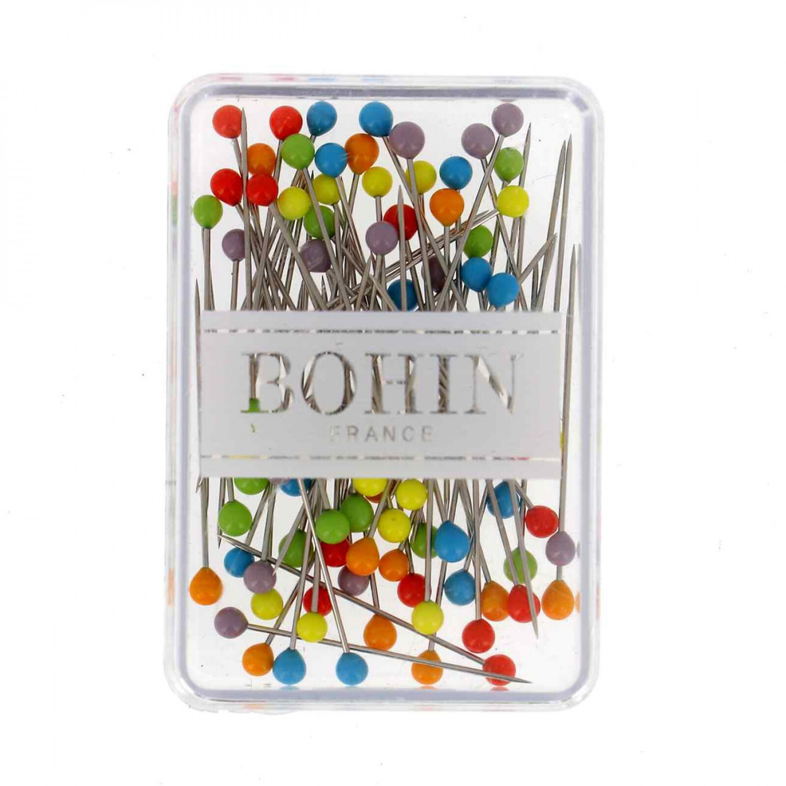 Bohin 1-1/4 Inch Glass Head Sewing Pins 80 Count