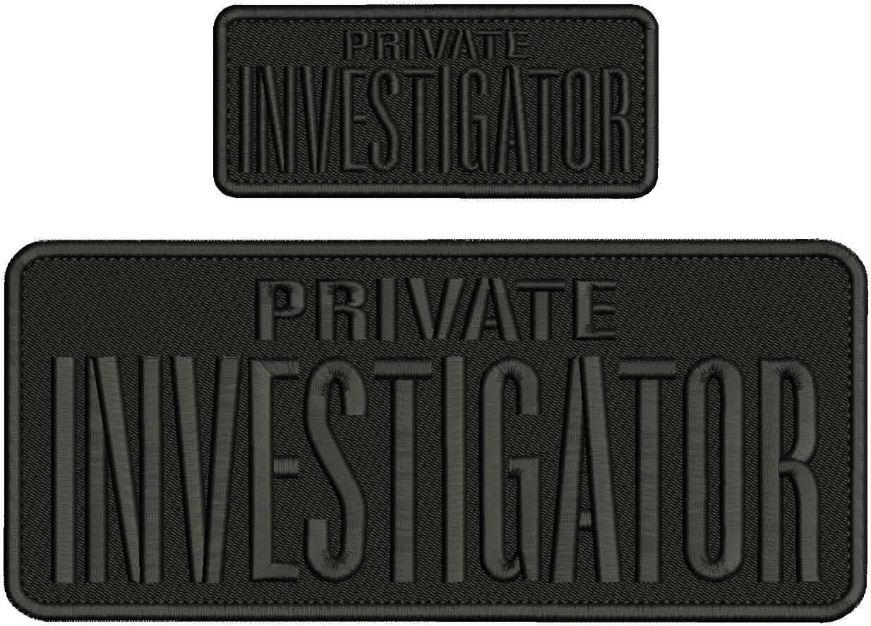 Collectible Embroidery Patch Private  I 4x10 & 2x5 With Hook Black On Black