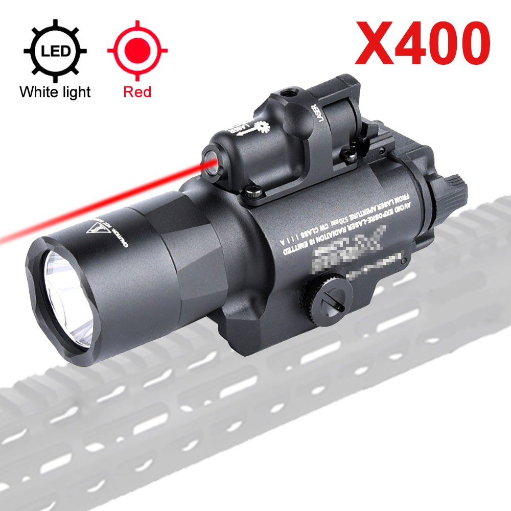 X400 1000lm LED Flashlight Air Weapon Light Red/Green Laser Sight Pendant Lamp