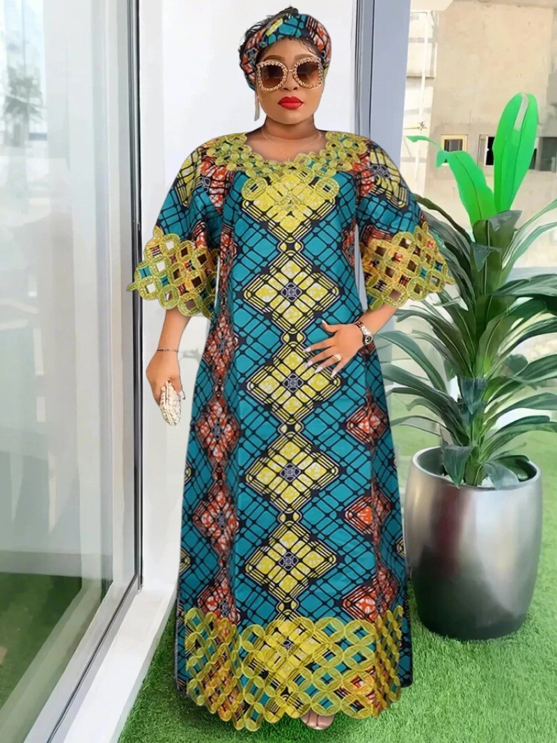 Africa Clothing Traditional Wax Dresses for Women Party Evening Gowns Outfits