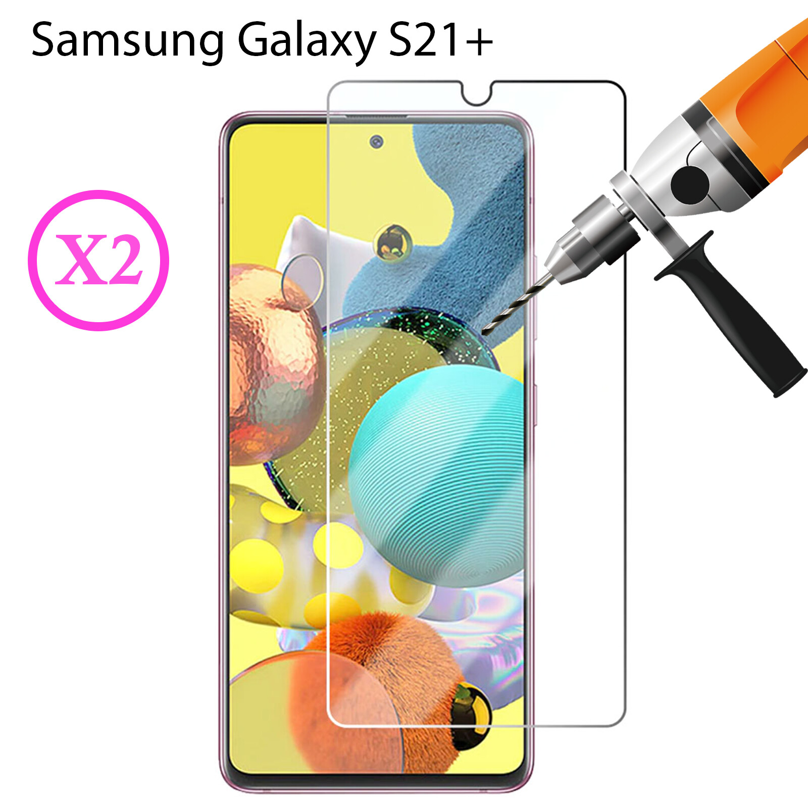 2pcs Tempered Glass Screen Protector Guard for Samsung Galaxy S21+ PLUS Front