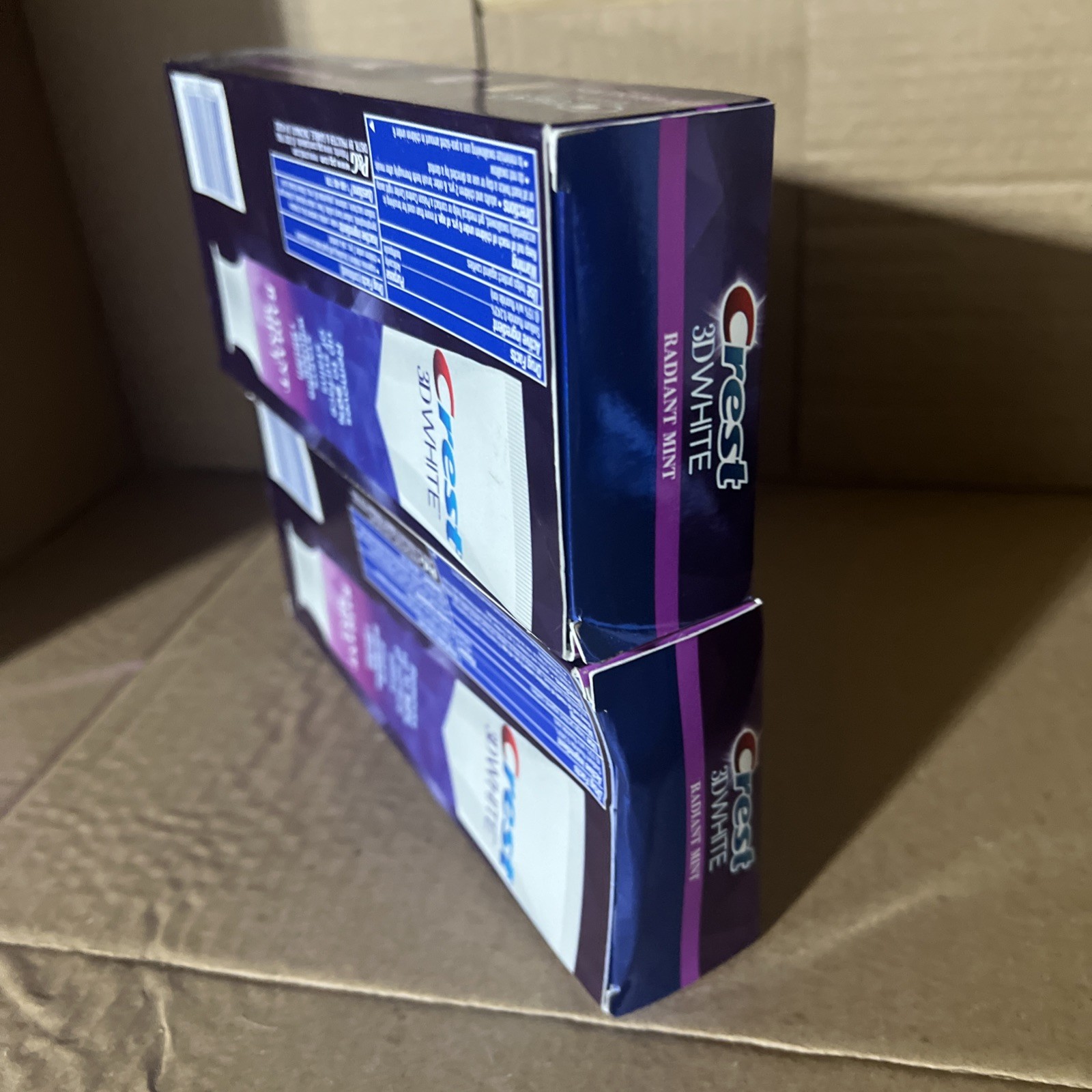 2 Total /Crest 3D White Toothpaste Radiant Mint 2 PACK 3.8oz. Arctic Fresh 3.8oz