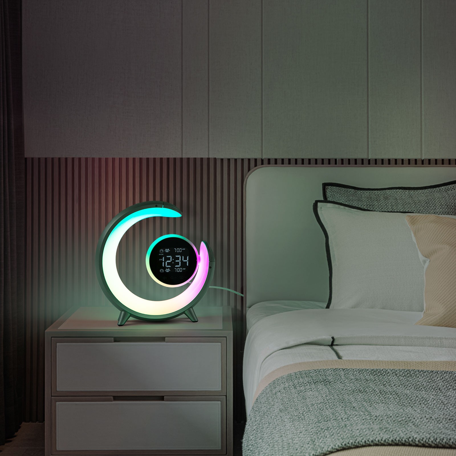 USB LED Desk Home Office Bedside Night Light Reading Lamp,Round,Touch Control