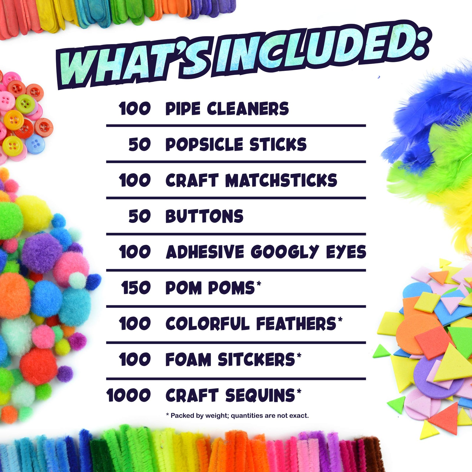 Arts & Crafts Supplies Kits & Materials Set for Small to Medium, Assorted