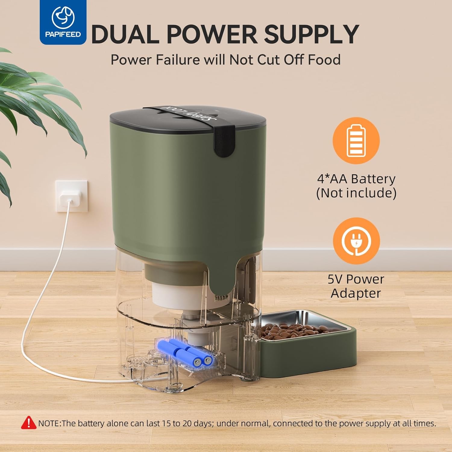 PAPIFEED Automatic Cat Feeder Upgrade, WiFi Pet Feeder with APP Control for Remo