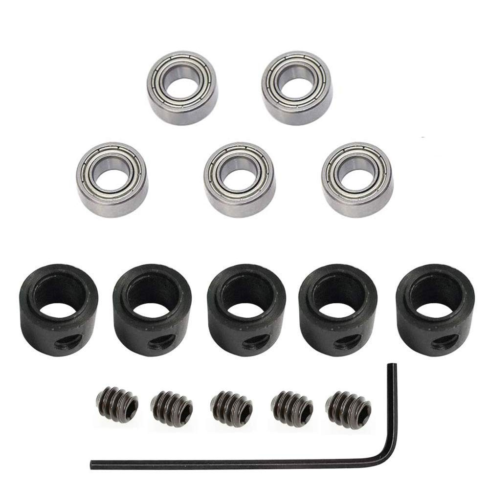 5pc 1/4 inch The Shank with Bearings Accessory Kit Ball Bearing for Router Bi...