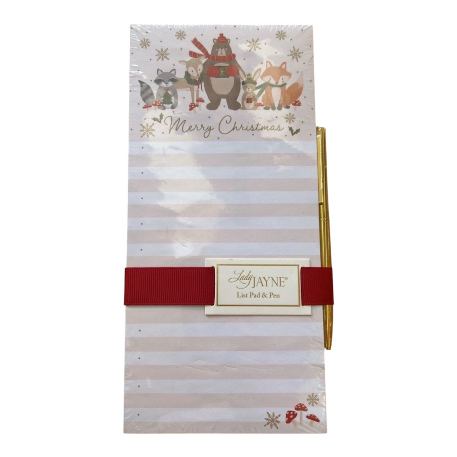 New Lady JAYNE Christmas Woodland Animals List Pad & Pen Set Magnet 100 Sheets