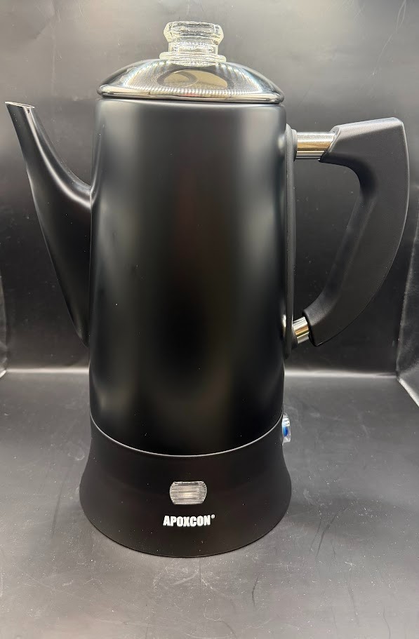 APOXCON Electric Coffee Percolator Stainless Steel Coffee Maker with Clear Brew