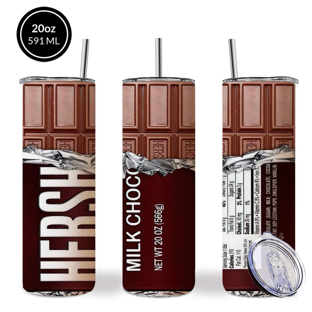 20oz Hershey's Chocolate Bar Tumbler Stainless Steel Insulated Coffee Mug Gift