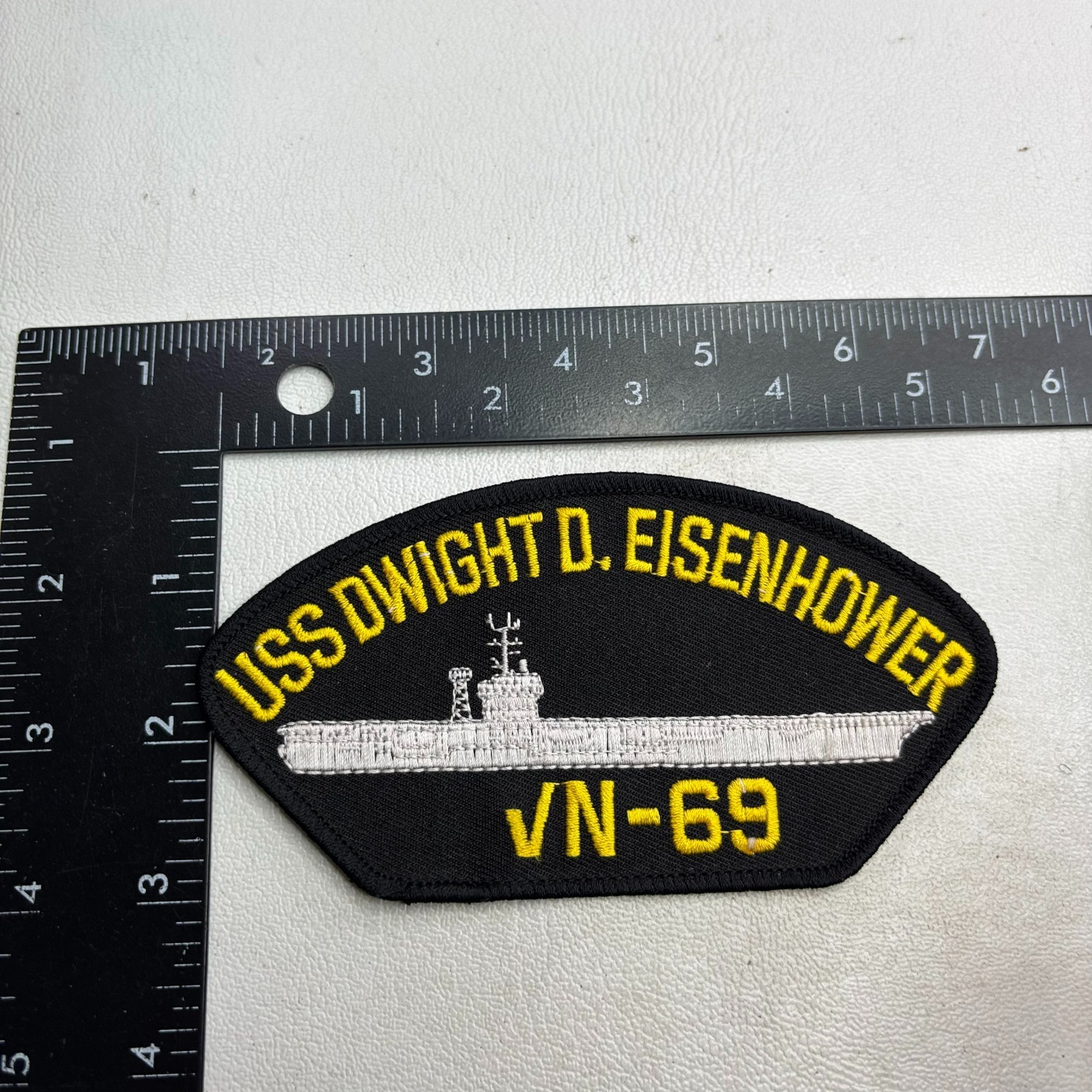 MISSING STITCHES - SHOULD BE CVN-69 US Navy USS DWIGHT D. EISENHOWER Patch 64a1