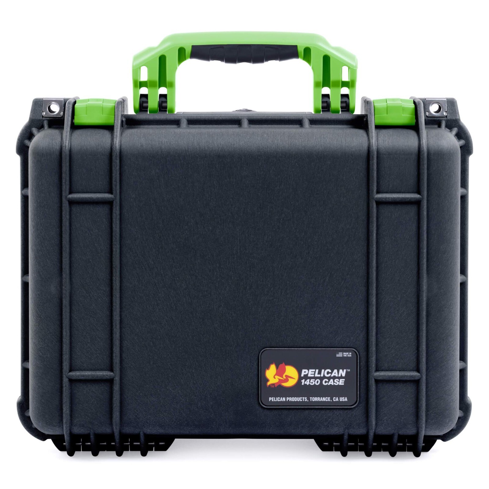 Black & Lime Green Pelican 1450 case. No Foam - empty.