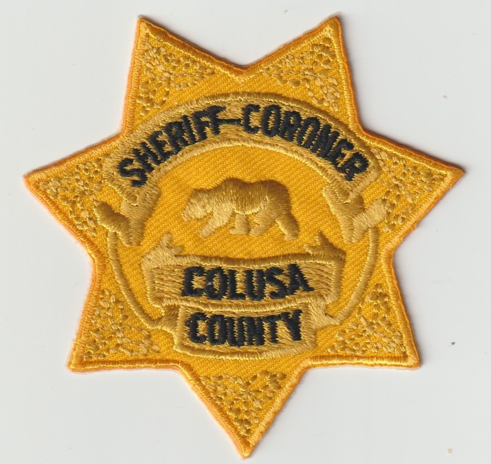 Colusa County, California SHERIFF - CORONER Patch!