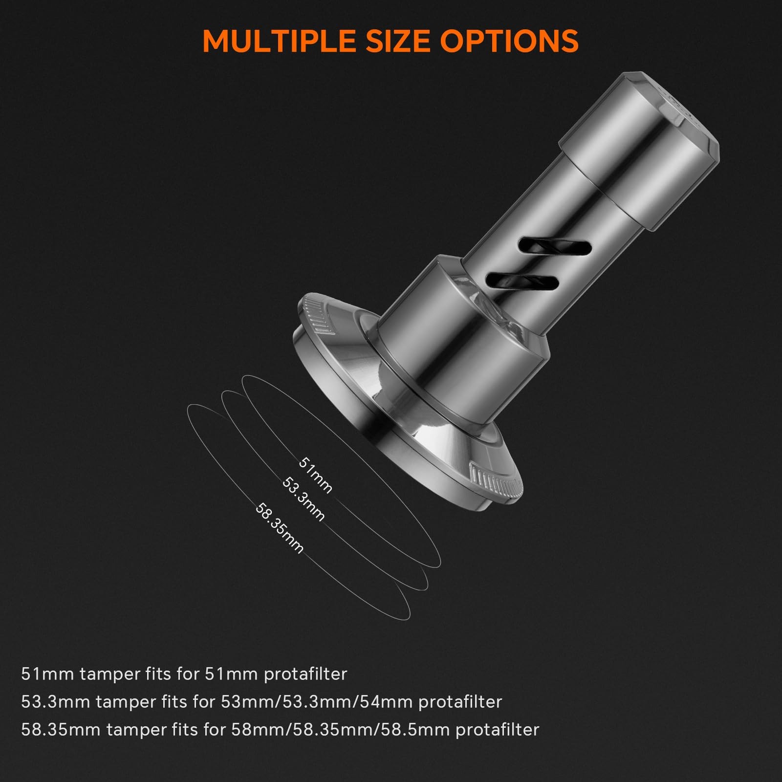 58mm Espresso Tamper with Sound Feedback - 4-Spring System for Consistent Tam...