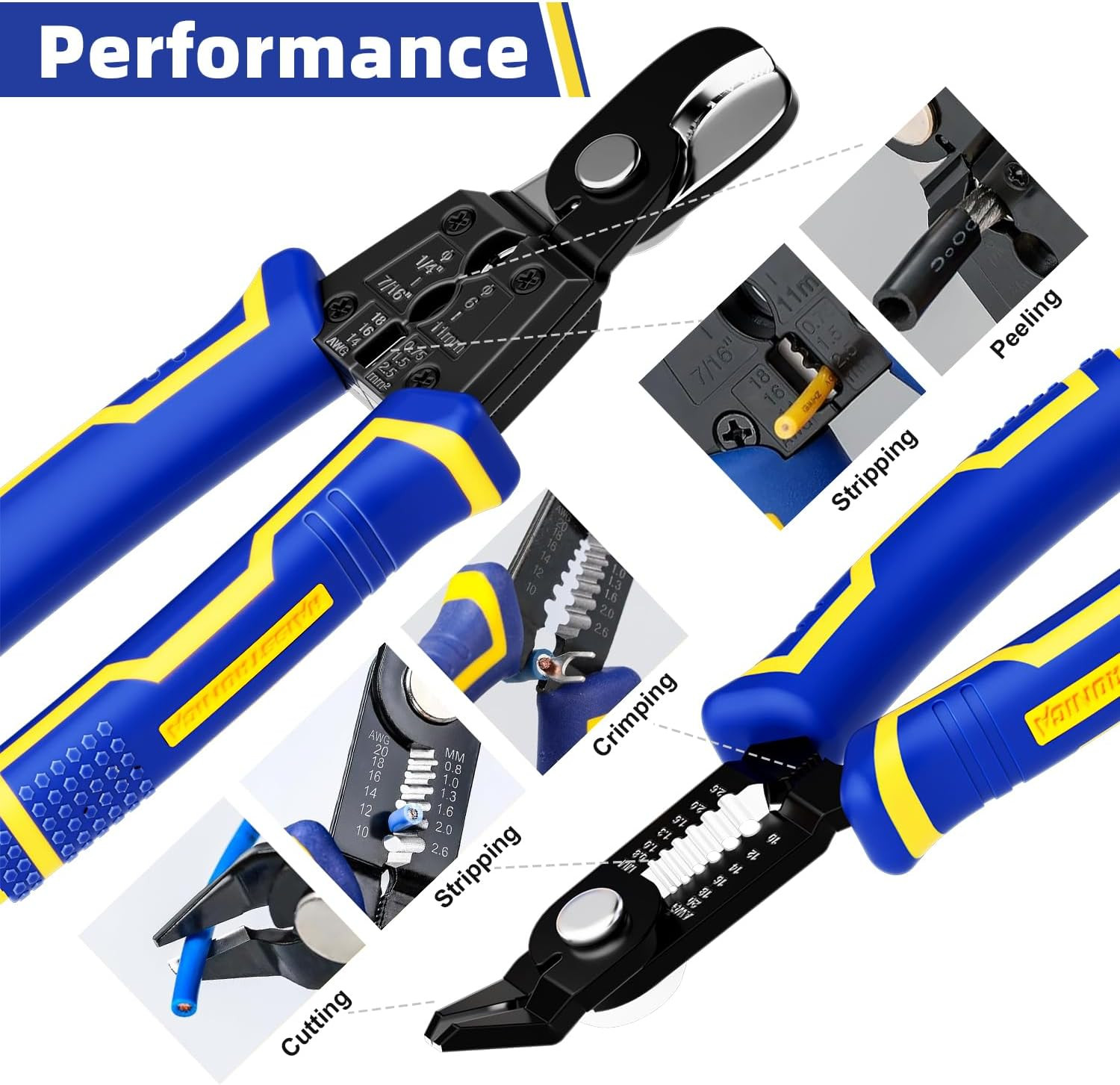 3PCS Automatic Wire Stripper Set, Flush and Cable Cutters | 11 Mm Cutting Capaci