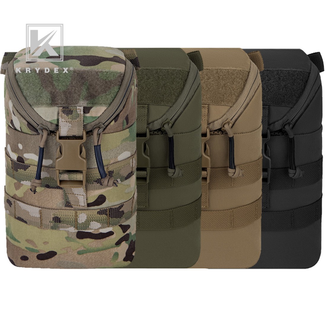 KRYDEX Tactical Zip Rip GP Pouch Molle Medical Pocket Quick Access Side Bag