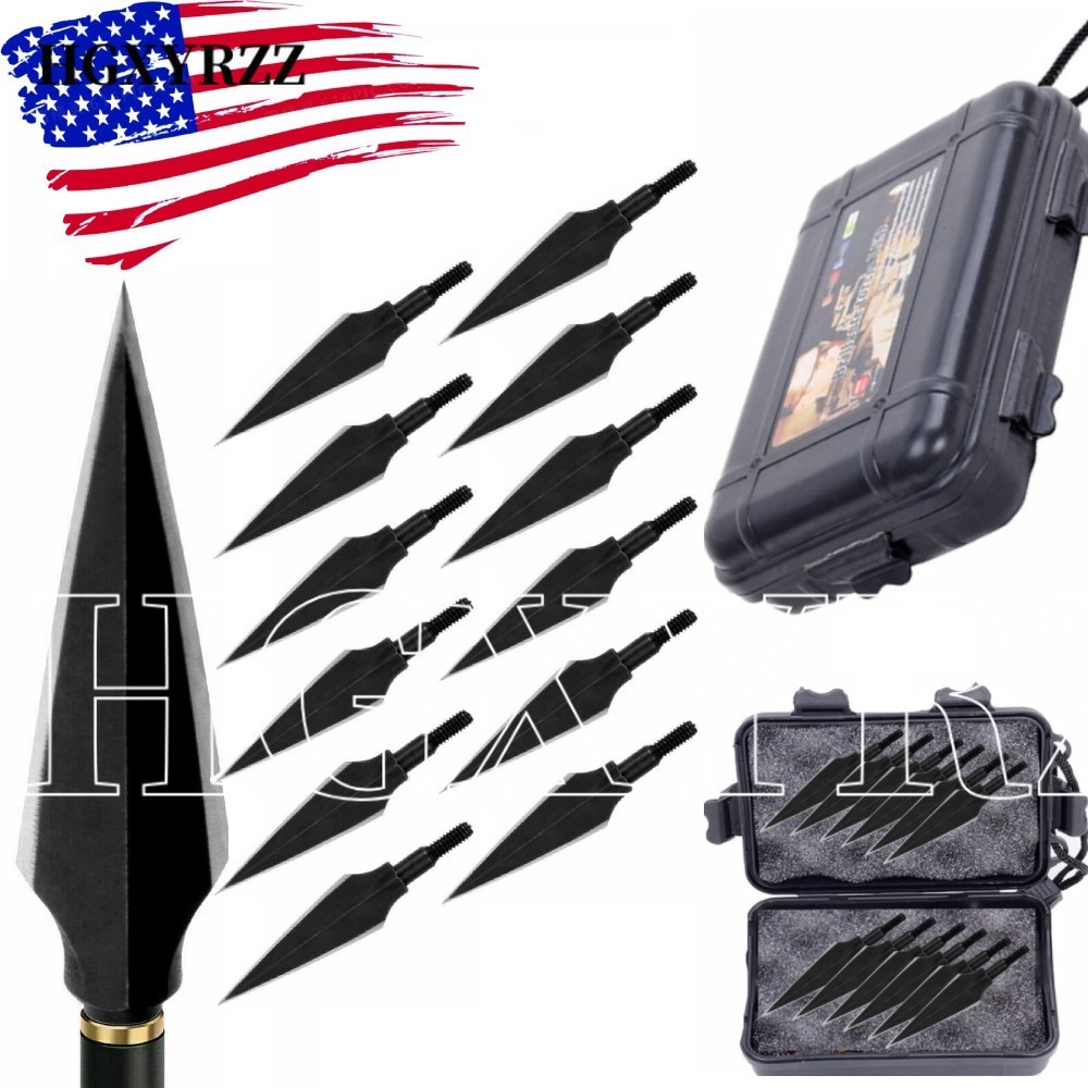 60pcs Arrowheads 150 Grain 2 Blade Archery Bow Arrow Hunting Shoting Archery Box